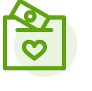 donating money into box icon